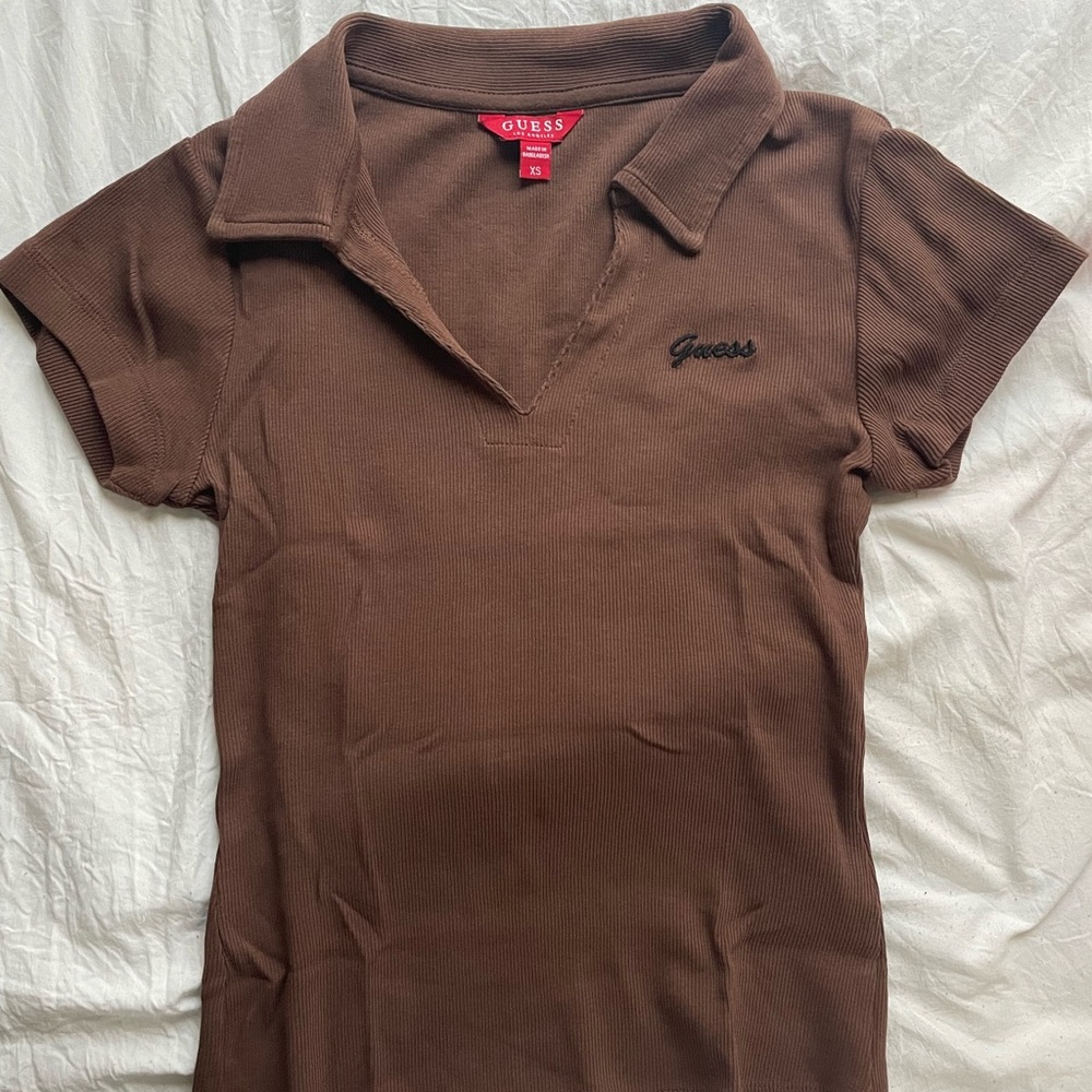 GUESS Brown polo top
